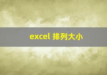 excel 排列大小